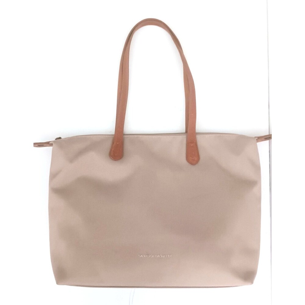 Salvatore Bachiller Khaki Nylon Elsa Lg Tote Bag Brown Leather Straps